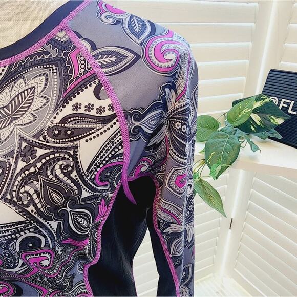 ATHLETA PINK & GRAY ATHLETIC LONG SLEEVE SIZE MED - Picture 2 of 8